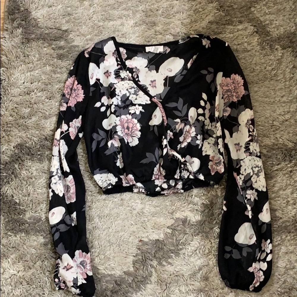 Black floral long sleeve